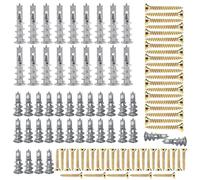 Wemoralix 100PCS Self Drilling Plasterboard Fixings,Self Drilling Metal Wall Anchors & Plugs for Drywall, Plasterboard Fixings Kit