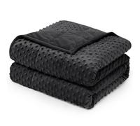 Wemore Minky Dot Weighted Blanket for Adults 12lbs Queen Size 60"x80" Black