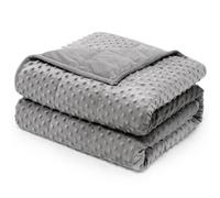 Wemore Minky Dot Weighted Blanket for Adults Twin Size 12 lbs, Soft Cozy Heavy Blanket, Breathable Blanket for All-Season with Ceramic Beads, Grey 60 x 80 inches