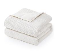 Wemore Minky Weighted Blanket for Adults 15 lbs Twin Size 48"x72" White | Minky Dot Heavy Throw Blanket, for Stress Relief, Better Sleep, Reading, Napping, Machine Washable, Breathable, Glass Beads