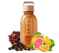 WEMUG 1L Plastic Infuser Water Bottle, Leakproof, Giant with filter, Amber | 33.8oz 3-in-1 Plastic Infuser Bottle - Brew coffee, tea or fruit water, or remove the filter for a leakproof water bottle.