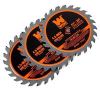 WEN 4-1/2-Inch 24-Tooth Woodworking Saw Blade for Compact and Mini Circular Saws, Three Pack (BL0424)