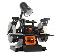 WEN BG625V 2.5-Amp 6-Inch Variable Speed Bench Grinder with Flexible Work Light, Black