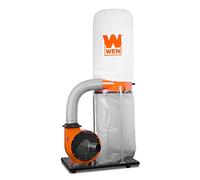 WEN DC1300 1,300 CFM 14-Amp 5-Micron Woodworking Dust Collector with 50-Gallon Collection Bag and Mobile Base, Black