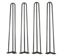 WEN TL28B 28-Inch Mid-Century Modern Satin Black Hairpin Table Legs 1/2 Diameter