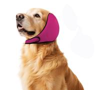 Wenai Dog Ear Muffs & No Shake Wrap for Hematoma - Waterproof Protector for Bathing, Drying, Swimming and Noise Reduction (Pink, Medium(Head Circle:14"-19")