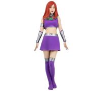 WENAM-Costume de Princesse Starfire Violet pour Femme, Tenue d'Halloween, Masade Tim Party, Koriand'r, en Stock XS Purple