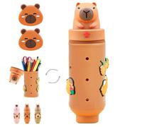 WENAUANG Soft Silicone Pencil Case, 2-in-1 Pencil Case, Soft Silicone Pencil Case for Pens, Pencil Case and Pen Holder, Pencil Case Animals, Pencil Case, brown, Beautiful