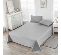 WenBags Lightweight Waterproof Flat Sheet 90 * 98 Inches King Size-Mattress Protector for Bed & Couch, Pet Hair Resistant Cover Ideal for Dogs & Cats, Perfect for Hotels & Hospitals(LightGray)