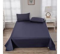 WenBags Lightweight Waterproof Flat Sheet 90 * 98 Inches King Size - Mattress Protector for Bed & Couch, Pet Hair Resistant Cover Ideal for Dogs & Cats, Perfect for Hotels & Hospitals (Navy Blue)