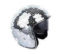 Wenbones Disco Ball Hats, Disco Ball Helmet, Disco Decor Helmets with Retractable Visor, Glitter Mirror Ball Helmet, Disco Party Helmet Hat for DJ Club, Stage, Party, Wedding, Holiday
