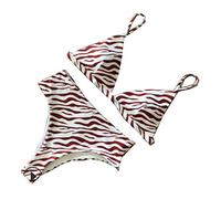 Wenbuhuo Badeanzug mit Schlangenhaut-Leopardenbikini aus geteilter Baumwolle mit hohem Bund,D,XL