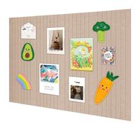 Wenceda 120 x 90 cm Large Felt Notice Board, Self-Adhesive, Decorative Notice Board, Vertical Stripes, Decorative Notice Board, Modern Notice Board, No Drilling Required