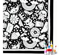Wenchrisdt DIY Coloring Blanket, Coloring Blankets for Adults,DIY Coloring Blanket Creative Personalized Art ProjectSoft Cozy Fleece Drawing Throw Bedroom Decor (With 24Pens)