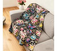 Wenchrisdt DIY Coloring Blanket, Coloring Blankets for Adults,DIY Coloring Blanket Creative Personalized Art ProjectSoft Cozy Fleece Drawing Throw Bedroom Decor (Flowers, With 24Pens)