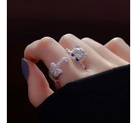 Wendalern Cat Ring for Women Girls Adjustable Open Kitty-shaped Ring Lovely Cat Animal Finger Ring Kitten Pet Gift Jewelry for Cat Lovers