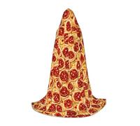 WenDang 3D Pizza Pepperoni print Role playing Teen Hooded Cloak - Retro Street Cloak, Halloween Costume