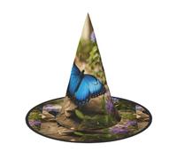 WenDang blue butterfly and Flowers Halloween Hat, funny, holiday party hat costume ball, Cosplay Carnivals DIY Decoration(of 3)