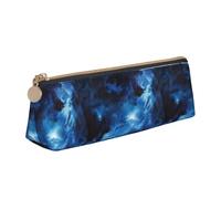 WenDang Blue Galaxy Triangle Leather Stationery Storage Bag and Holiday Stationery Storage are Essential Travel Items