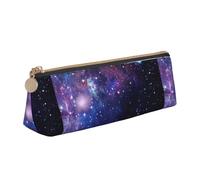 WenDang Blue & Purple Galaxy Triangle Leather Stationery Storage Bag and Holiday Stationery Storage are Essential Travel Items