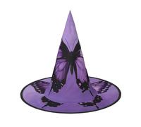 WenDang butterfly purple Halloween Hat, funny, holiday party hat costume ball, Cosplay Carnivals DIY Decoration(of 2)