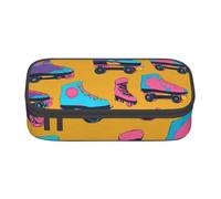 WenDang Colorful Roller Skates Multifunctional Stationery Bag, fit for Travel, Office Supplies, Makeup, and Desk Organization