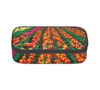 WenDang Colorful Tulips Multifunctional Stationery Bag, fit for Travel, Office Supplies, Makeup, and Desk Organization