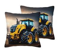 WenDang Company Farm Tractor print 2 Pack Imitation Linen Pillowcases, fit for Sofa and Bed, for Modern Home Decor