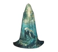WenDang Crazy Save Manatee print Role playing Teen Hooded Cloak - Retro Street Cloak, Halloween Costume
