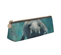 WenDang Crazy Save Manatee Triangle Leather Stationery Storage Bag and Holiday Stationery Storage are Essential Travel Items