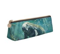 WenDang Crazy Save Manatee Triangle Leather Stationery Storage Bag and Holiday Stationery Storage are Essential Travel Items