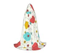 WenDang Cute Pattern print Role playing Teen Hooded Cloak - Retro Street Cloak, Halloween Costume