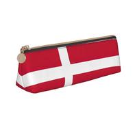 WenDang Danish Flag Triangle Leather Stationery Storage Bag and Holiday Stationery Storage are Essential Travel Items