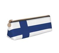 WenDang Finnish Flag Triangle Leather Stationery Storage Bag and Holiday Stationery Storage are Essential Travel Items