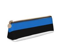 WenDang Flag of Estonia Triangle Leather Stationery Storage Bag and Holiday Stationery Storage are Essential Travel Items