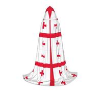 WenDang Flag of Georgia print Role playing Teen Hooded Cloak - Retro Street Cloak, Halloween Costume