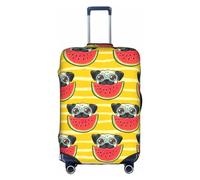 WenDang Funny French Bullfighting Watermelon Print Elastic Suitcase Protector Cover Baggage Covers, Enhance Protection, fit Unisex Travelers