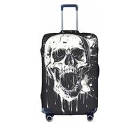 WenDang Horror Ghost Skull Print Elastic Suitcase Protector Cover Baggage Covers, Enhance Protection, fit Unisex Travelers
