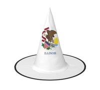 WenDang Illinois State Flag Halloween Hat, funny, holiday party hat costume ball, Cosplay Carnivals DIY Decoration(of 3)