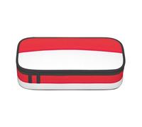 WenDang Indonesian Flag Multifunctional Stationery Bag, fit for Travel, Office Supplies, Makeup, and Desk Organization