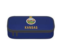 WenDang Kansas State Flag Multifunctional Stationery Bag, fit for Travel, Office Supplies, Makeup, and Desk Organization