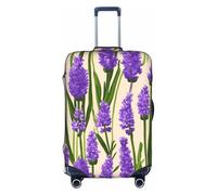 WenDang Lavender Stamp Print Elastic Suitcase Protector Cover Baggage Covers, Enhance Protection, fit Unisex Travelers