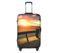 WenDang Lonely Bench Sunset Print Elastic Suitcase Protector Cover Baggage Covers, Enhance Protection, fit Unisex Travelers