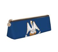 WenDang Louisiana State Flag Triangle Leather Stationery Storage Bag and Holiday Stationery Storage are Essential Travel Items