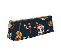 WenDang Mexican Skull Triangle Leather Stationery Storage Bag and Holiday Stationery Storage are Essential Travel Items