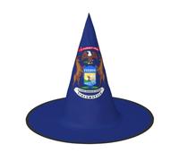 WenDang Michigan State Flag Halloween Hat, funny, holiday party hat costume ball, Cosplay Carnivals DIY Decoration(of 1)