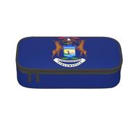 WenDang Michigan State Flag Multifunctional Stationery Bag, fit for Travel, Office Supplies, Makeup, and Desk Organization
