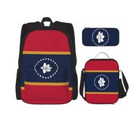 WenDang Mississippi State Flag Double Shoulder Bag Set with Lunch Bag and Pencil Case, fit for Shopping, Outdoor Sports