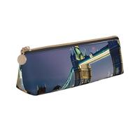 WenDang Night London Tower Bridge Triangle Leather Stationery Storage Bag and Holiday Stationery Storage are Essential Travel Items