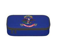 WenDang North Dakota State Flag Multifunctional Stationery Bag, fit for Travel, Office Supplies, Makeup, and Desk Organization